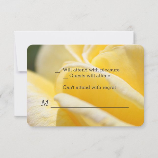 belles cartes RSVP de fleurs de rose jaune. (Devant)