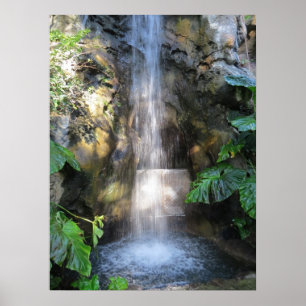 Belles cascades en affiche de forêt tropicale