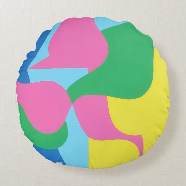 Belles couleurs vives ! Coussin rond (Devant)