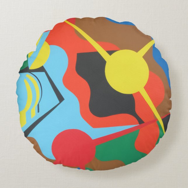 Belles couleurs vives ! Coussin rond (Devant)