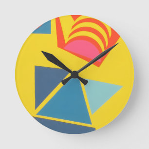 Belles couleurs vives ! Horloge ronde