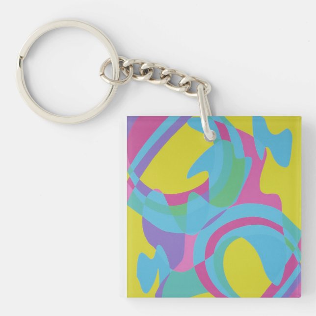 Belles couleurs vives ! Porte-clés en acrylique (Devant)