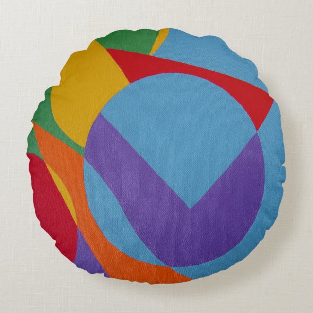 Belles et Vibrantes Couleurs ! Coussin Rond (Devant)