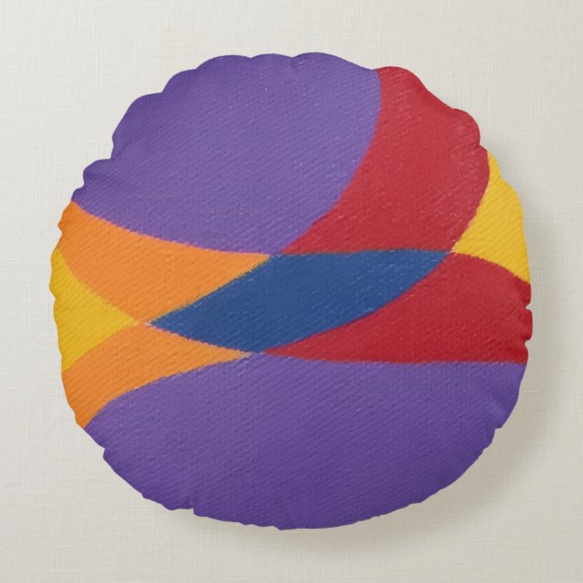 Belles et Vibrantes Couleurs ! Coussin Rond (Devant)