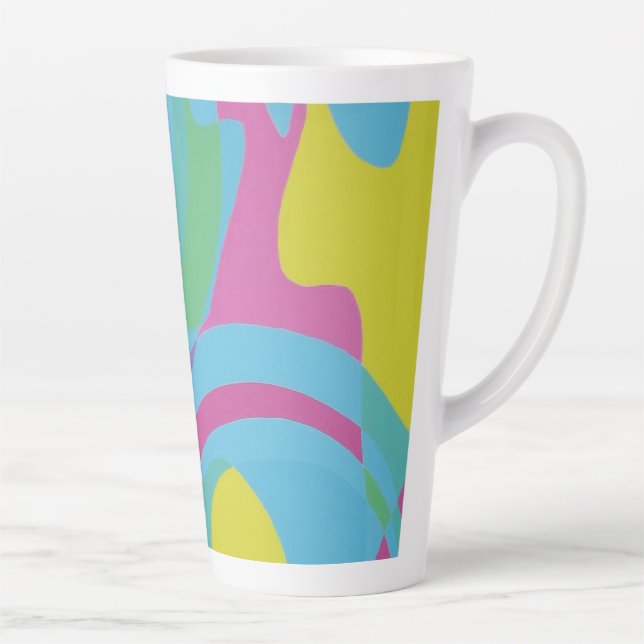 Belles et Vibrantes Couleurs ! Tasse à Latte (Droite)