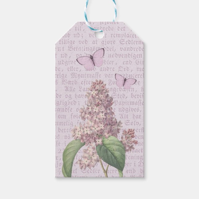 Belles étiquettes cadeau de fleurs vintages avec l (Devant)