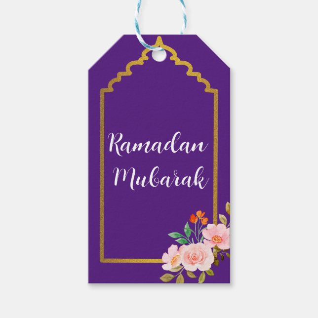 Belles étiquettes cadeaux Ramadan Moubarak (Devant)