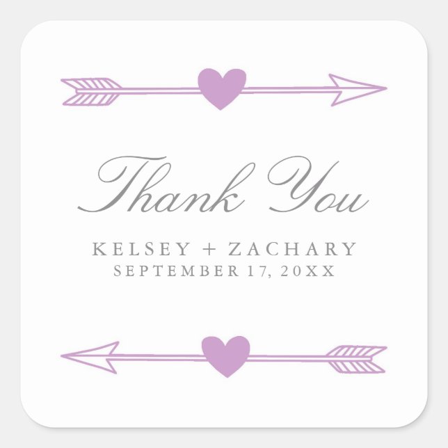 Belles Flèches Mariage Favor Stickers / Lilac (Devant)
