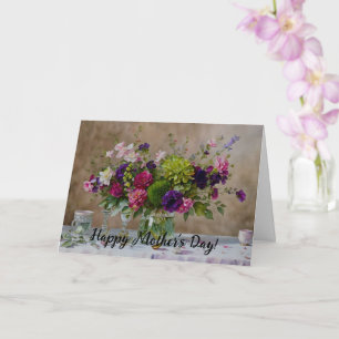 Belles Fleurs Art Floral Carte de Fête des Mères