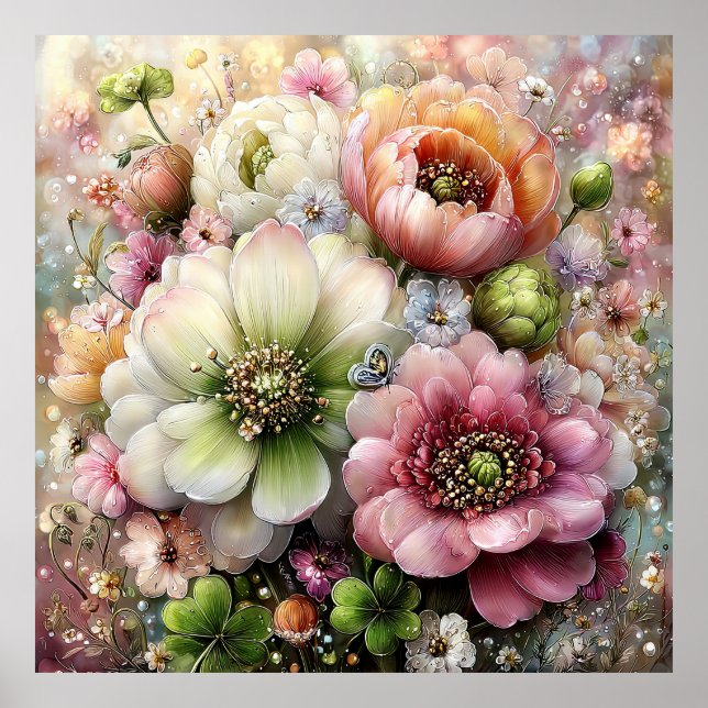 Belles fleurs de printemps Art mural 3b (Devant)