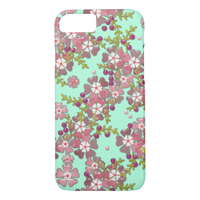 Belles fleurs de verre Coque-Mate coque iphone (Dos)
