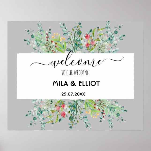 Belles fleurs et affiche d'eucalyptus (Devant)