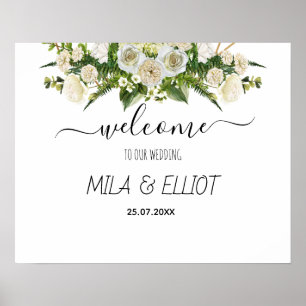 Belles fleurs et affiche d'eucalyptus