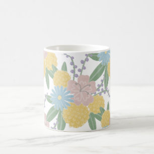 Belles fleurs florales Elégante tasse de café