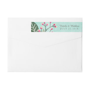 Belles fleurs Mariage Wraparound Étiquettes / Aqua