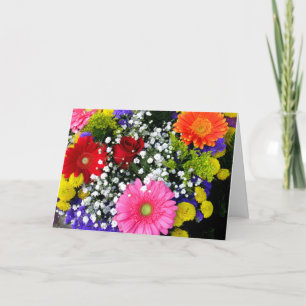 Belles fleurs pensant à vous carte de voeux