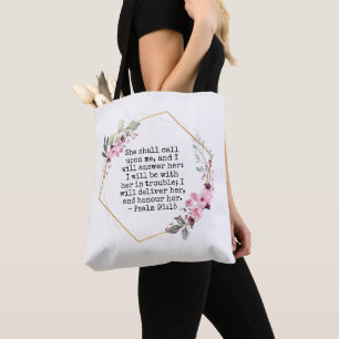 Belles fleurs Psaume 91 Sac fourre-tout