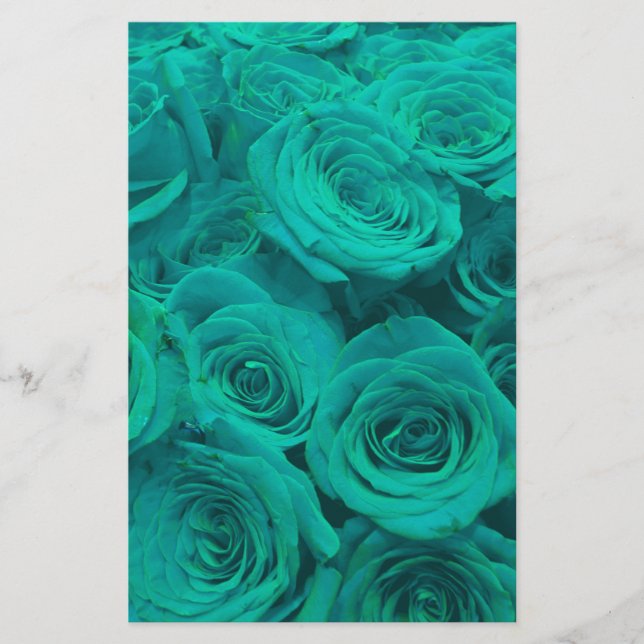 Belles fleurs turquoises roses turquoises (Devant)