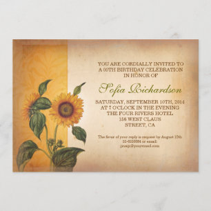 belles fleurs vintages de soleil invitations anniv