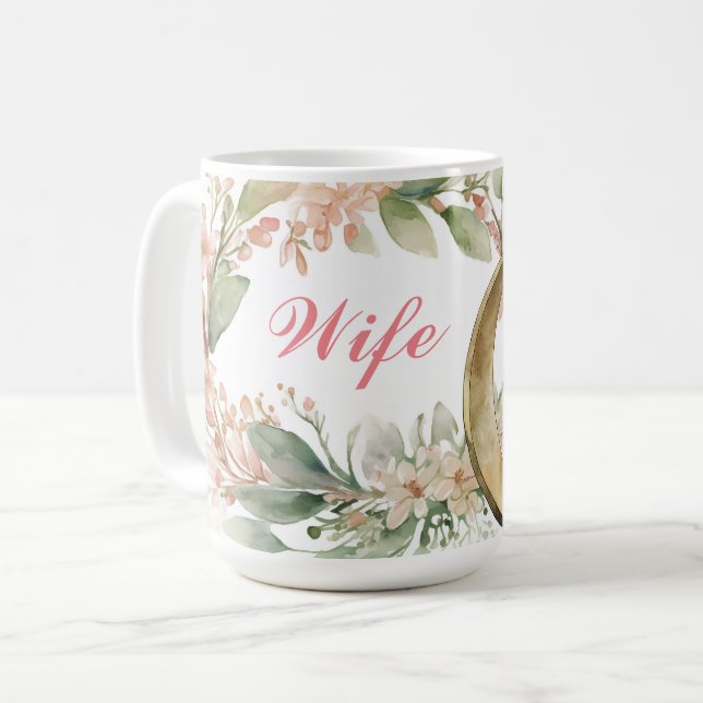 Belles Florales Avec Bague Mariage Pour Mug Femme (Devant gauche)