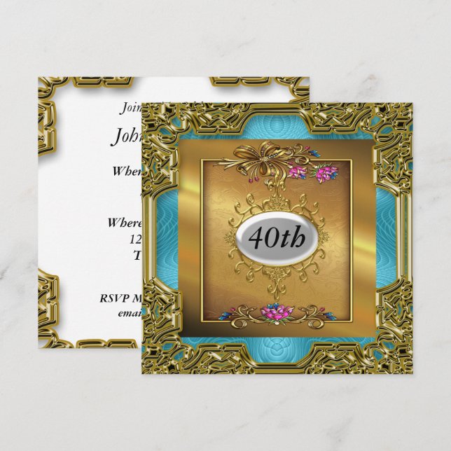Belles invitations de fête d'anniversaire (Devant / Derrière)