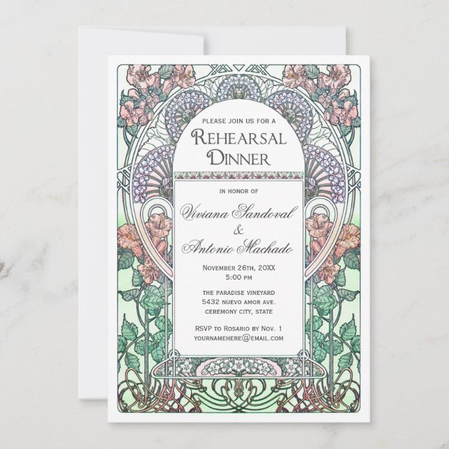 Belles invitations de Fête de la mariée de Nouveau (Devant)