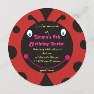 Belles invitations rondes de fête d'anniversaire