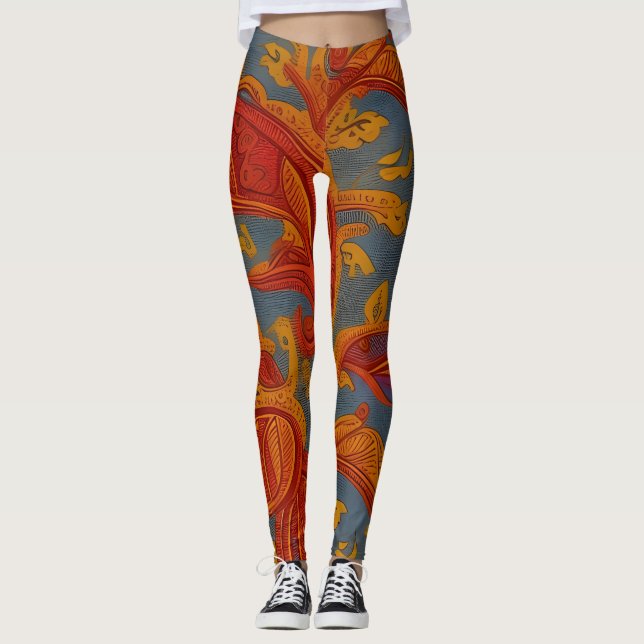 Belles Leggings abstraits traditionnels (Devant)