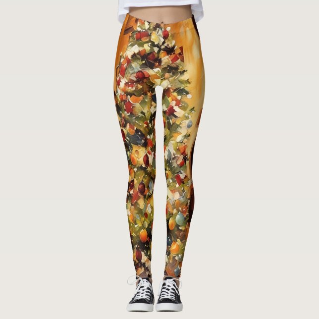 Belles Leggings d'arbre de Noël (Devant)