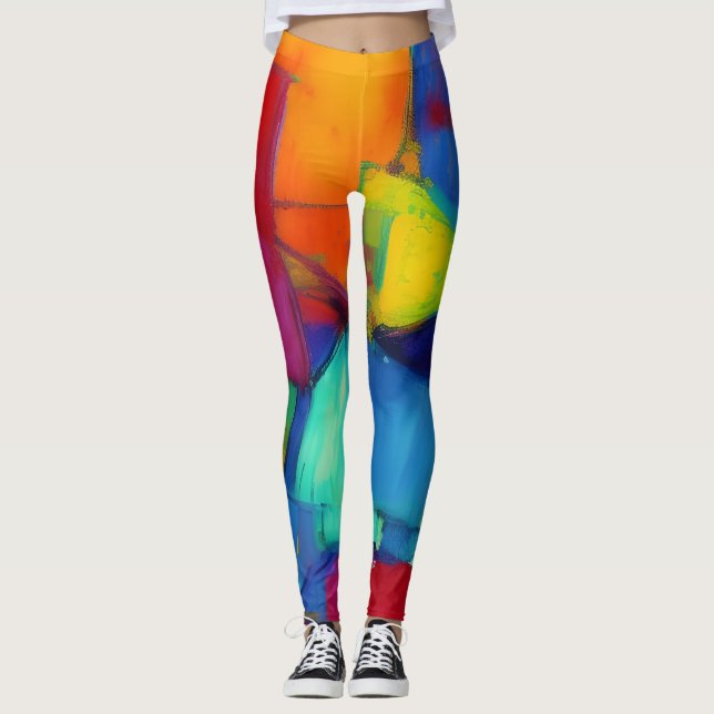 Belles Leggings d'Art Abstrait (Devant)