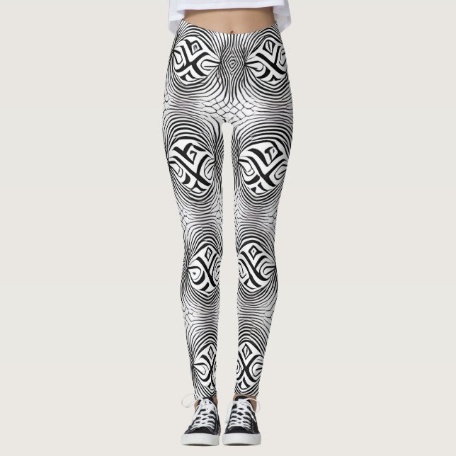 Belles Leggings d'Art Abstrait Traditionnel (Devant)