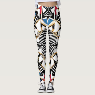 Belles Leggings d'Art Abstrait Traditionnel