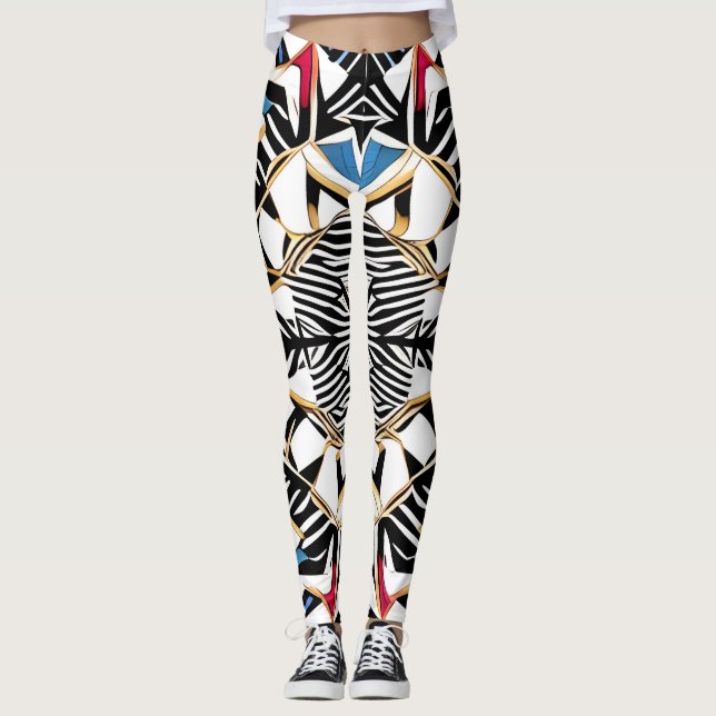 Belles Leggings d'Art Abstrait Traditionnel (Devant)