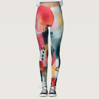 Belles Leggings d'Art Abstrait Traditionnel