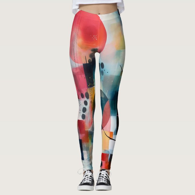 Belles Leggings d'Art Abstrait Traditionnel (Devant)