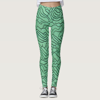 Belles Leggings d'Art Abstrait Traditionnel
