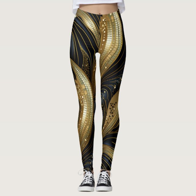 Belles Leggings d'Art Abstrait Traditionnel (Devant)