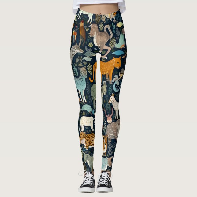 Belles Leggings d'Art Abstrait Traditionnel (Devant)
