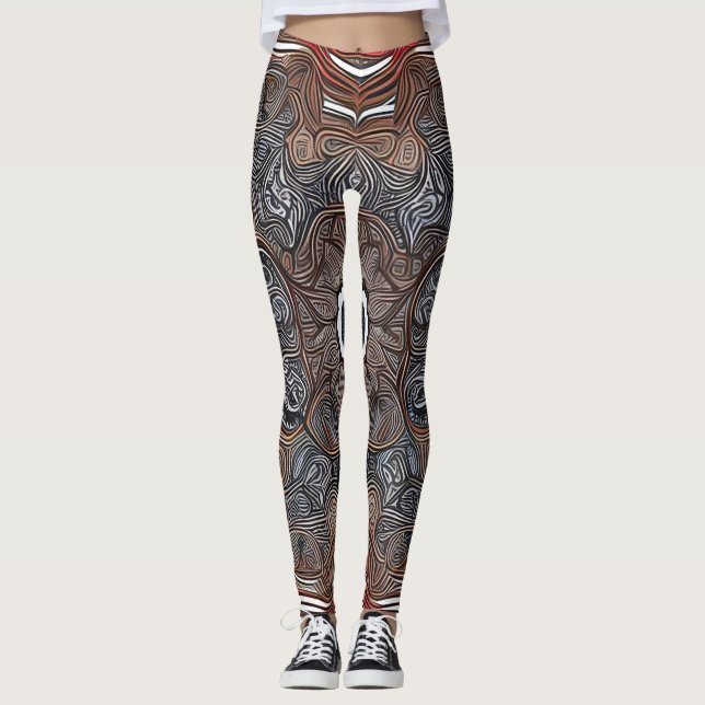 Belles Leggings d'Art Abstrait Traditionnel (Devant)
