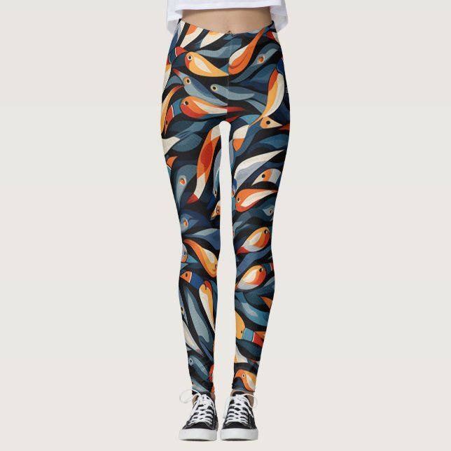 Belles Leggings d'Art Abstrait Traditionnel (Devant)