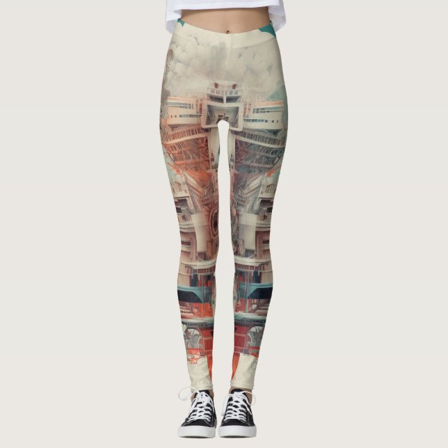 Belles Leggings d'Art Abstrait Traditionnel (Devant)