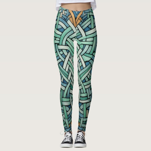 Belles Leggings d'Art Abstrait Traditionnel (Devant)