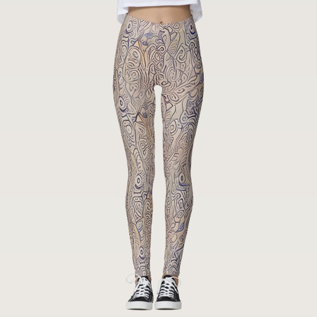 Belles Leggings d'Art Abstrait Traditionnel (Devant)