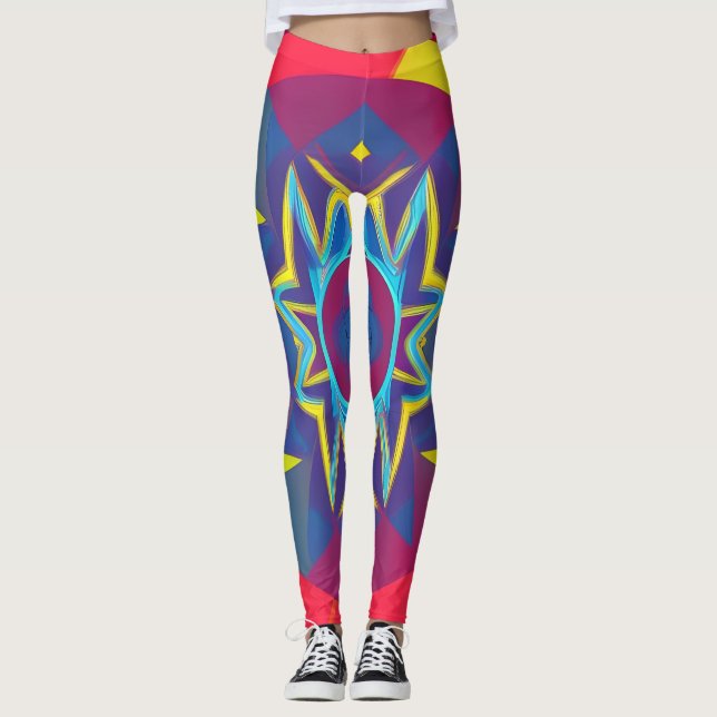 Belles Leggings d'Art Abstrait Traditionnel (Devant)
