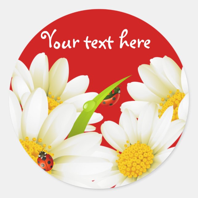 Belles marguerites et stickers Ladybugs (Devant)