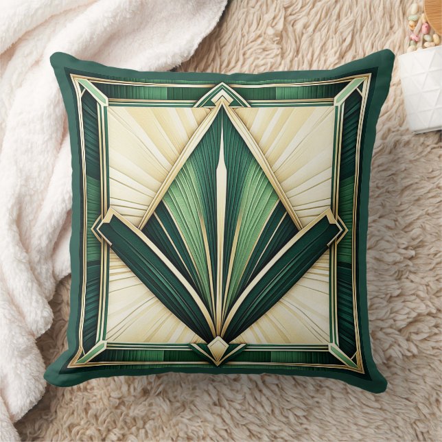 Belles nuances de coussin Art Déco Vert. (Couverture)