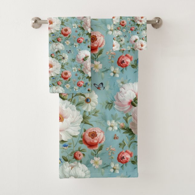 Belles pivoines blanches et rouges (En situation)