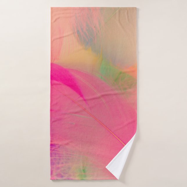 Belles plumes abstraites violettes et bleues sur l (Serviette de bain)