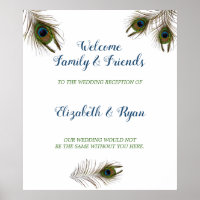 Belles plumes de paon, Poster de bienvenue Mariage