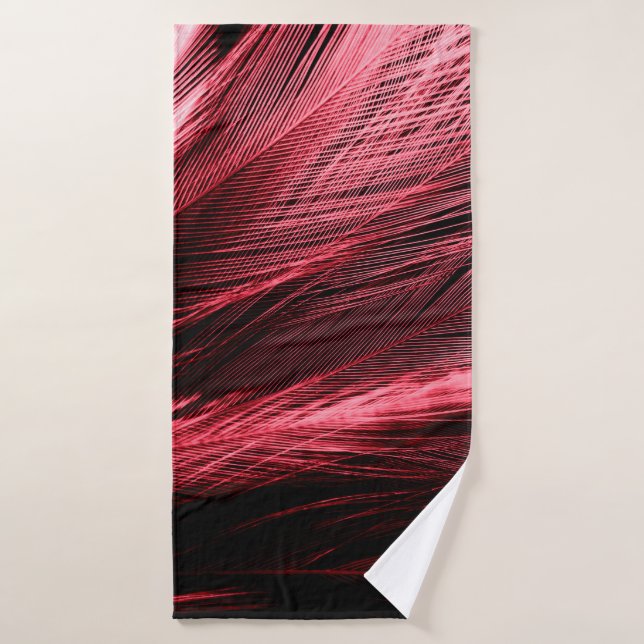 Belles plumes rouges abstraites sur arrière - plan (Serviette de bain)